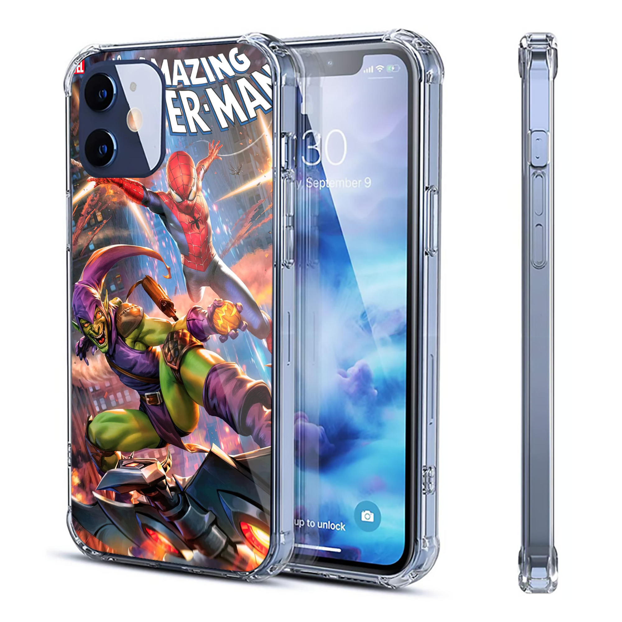 （画像用） Spider Man スパイダーマン 【iPhone 12シリーズ対応】透明スマホケース（クリアソフトケース）